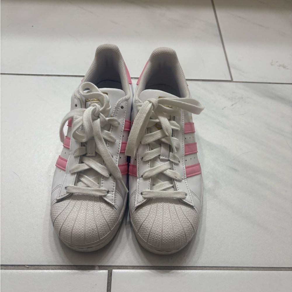Adidas Superstar Sneakers with Pink Accents